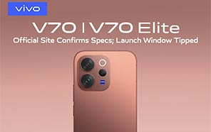 Vivo V70 & V70 Elite Confirm Specs on the Official Site; Launch Date Tipped 