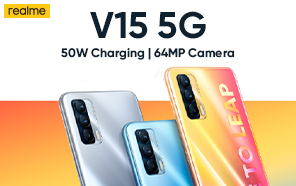 Realme V15 Unveiled With a 5G Chip, AMOLED Screen, And 50W Fast Charging, Packaged in a Gorgeous Design 