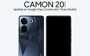 Tecno Camon 20 Series with Key Specs and Front Design Surfaces on Google Play Console   