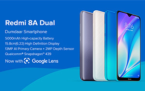 Redmi 8A Dual Goes Official with Dual Cameras, 5,000 mAh Battery, Snapdragon 439 and low price 