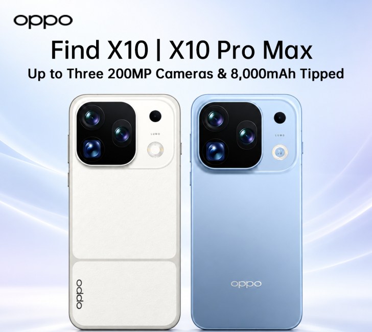 OPPO Find X10 series: up to three 200MP cameras and 8000mAh tipped