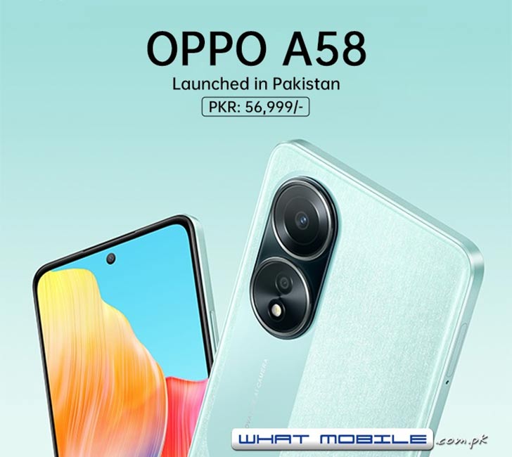 Oppo A58 Launched in Pakistan; Full-HD Plus Display, 50MP Camera, and 33W  Charging - WhatMobile news