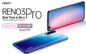 Oppo Reno 3 Pro Gets a Price Cut in Pakistan, Now Available at a New Price of Rs. 64,999 