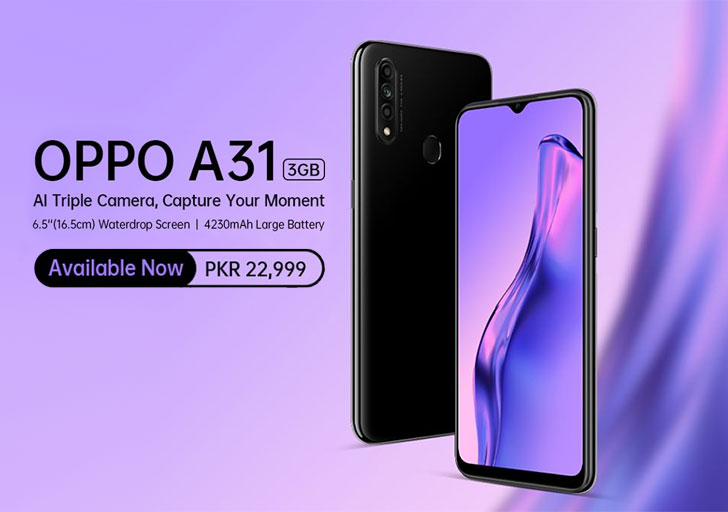 Oppo A31 3GB Variant Arrives in Pakistan, Water-Drop Display and an AI Triple Camera