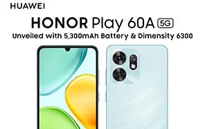 Honor Play 60A 5G is Now Official with 5300mAh Battery and Dimensity 6300 SoC  