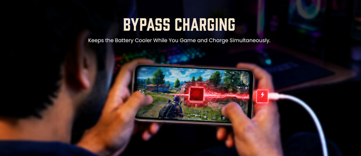 Tecno Spark 50s 5G official illustration of bypass charging during gaming