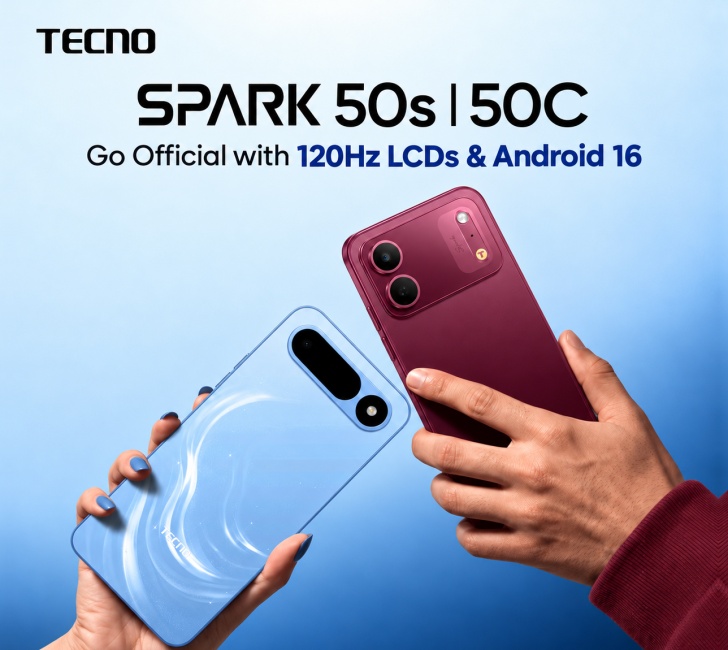 Tecno Spark 50s and Spark 50c go official with 120Hz LCDs and Android 16