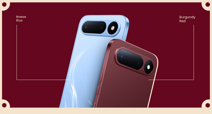 Tecno Spark 50s 5G rear design in Breeze Blue and Burgundy Red