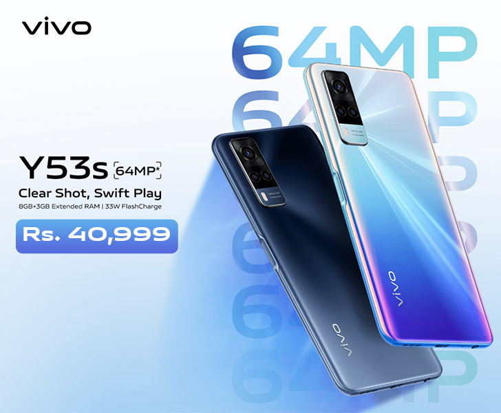 Vivo Y53s Launches in Pakistan With Helio G80, 64MP triple camera, and Fast  Charging - WhatMobile news