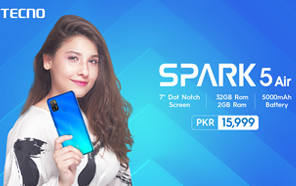 Tecno Spark 5 Air Now Available in Pakistan, the Cheapest 7-inch Screen Smartphone 