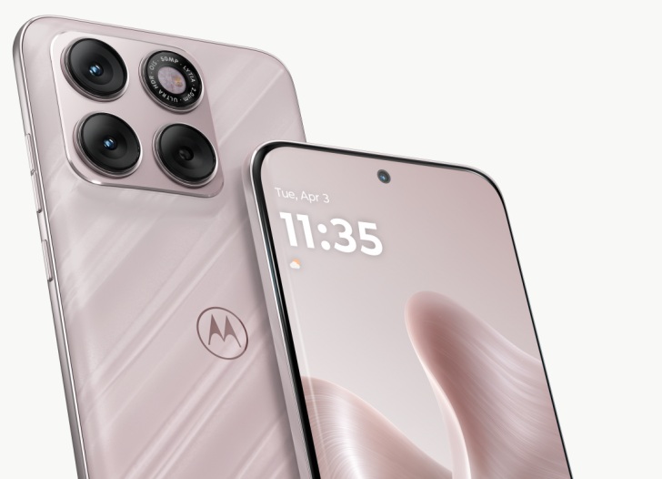Motorola Edge 70 Neo official Gray Lilac camera and finish detail