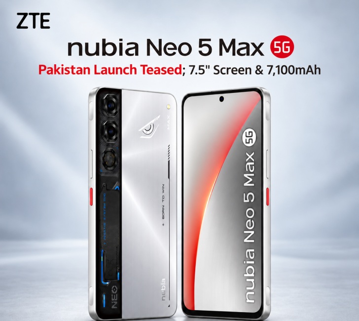 ZTE nubia Neo 5 Max Pakistan launch artwork