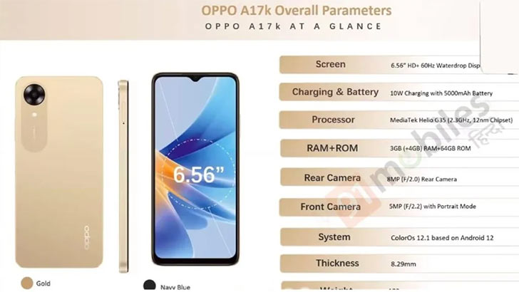 OPPO A17 Rolling Out to More Global Markets; Helio G35 SoC, 50MP Camera,  and 5,000mAh Battery - WhatMobile news