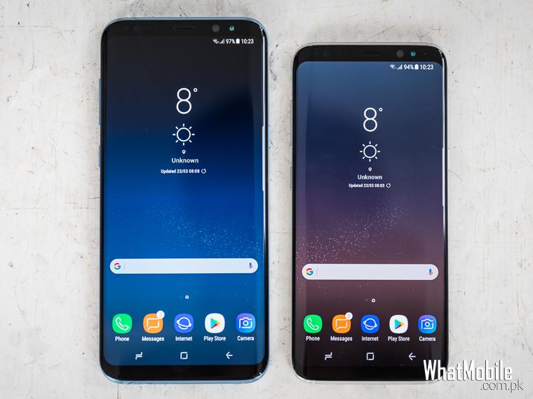 Samsung S8 and S8+ side by side